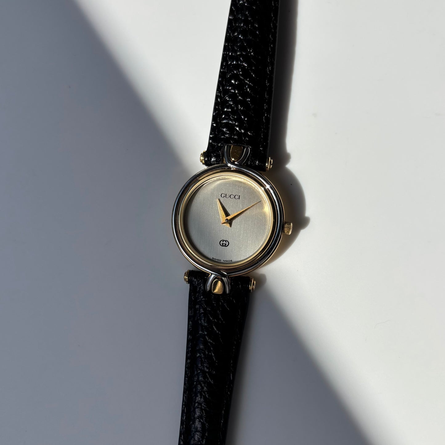 Gucci 1990s Round Dial Two Tone Watch