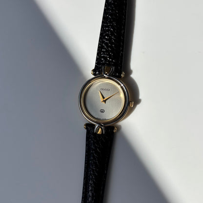 Gucci 1990s Round Dial Two Tone Watch