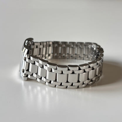 Fendi 1990s Seashell Dial Tank Silver Watch