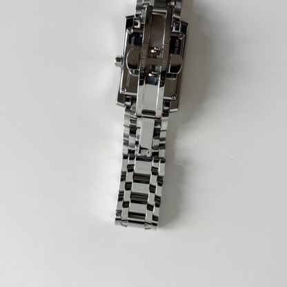 Fendi 1990s Seashell Dial Tank Silver Watch