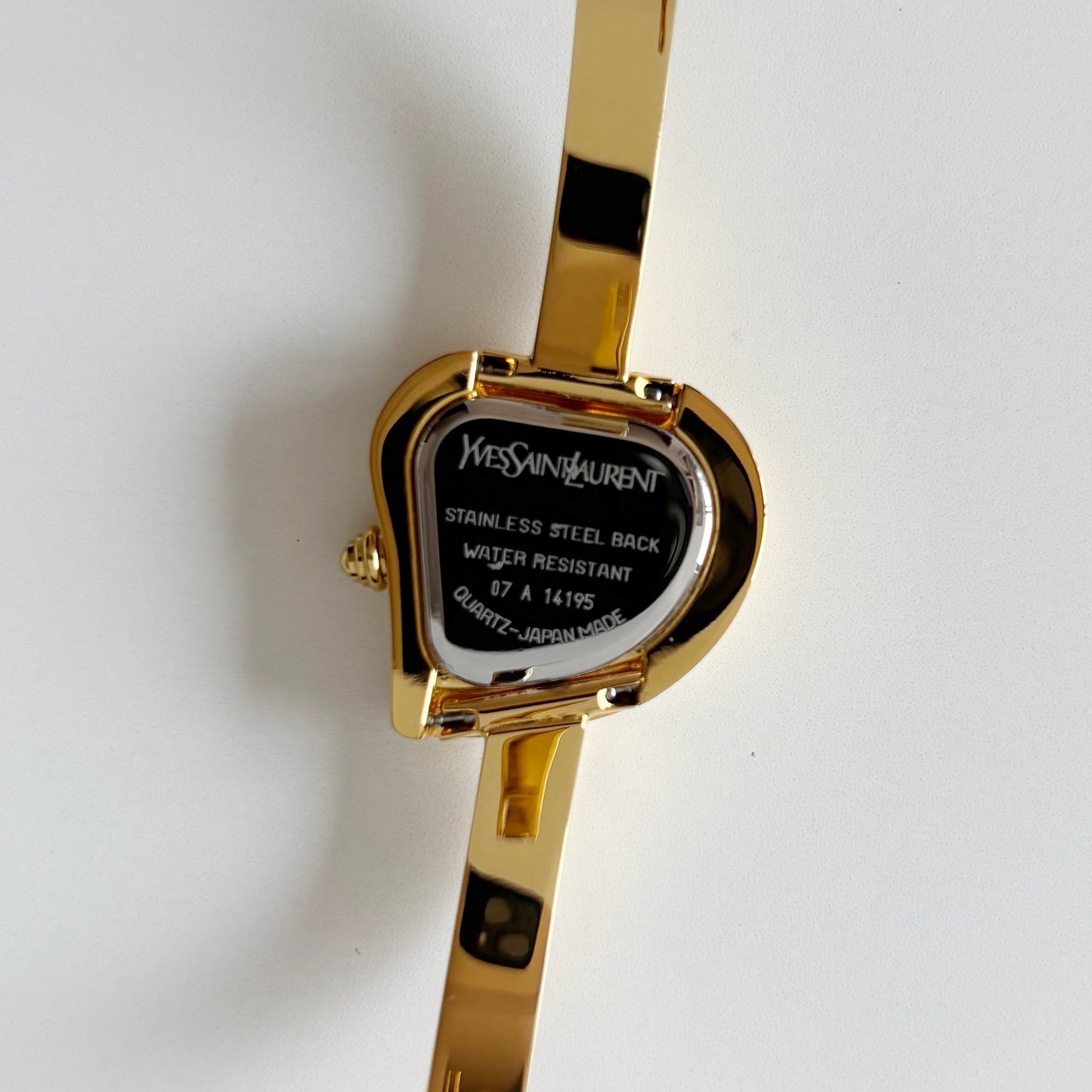Yves Saint Laurent 1990s Heart Shaped Dial Gold Plated Watch