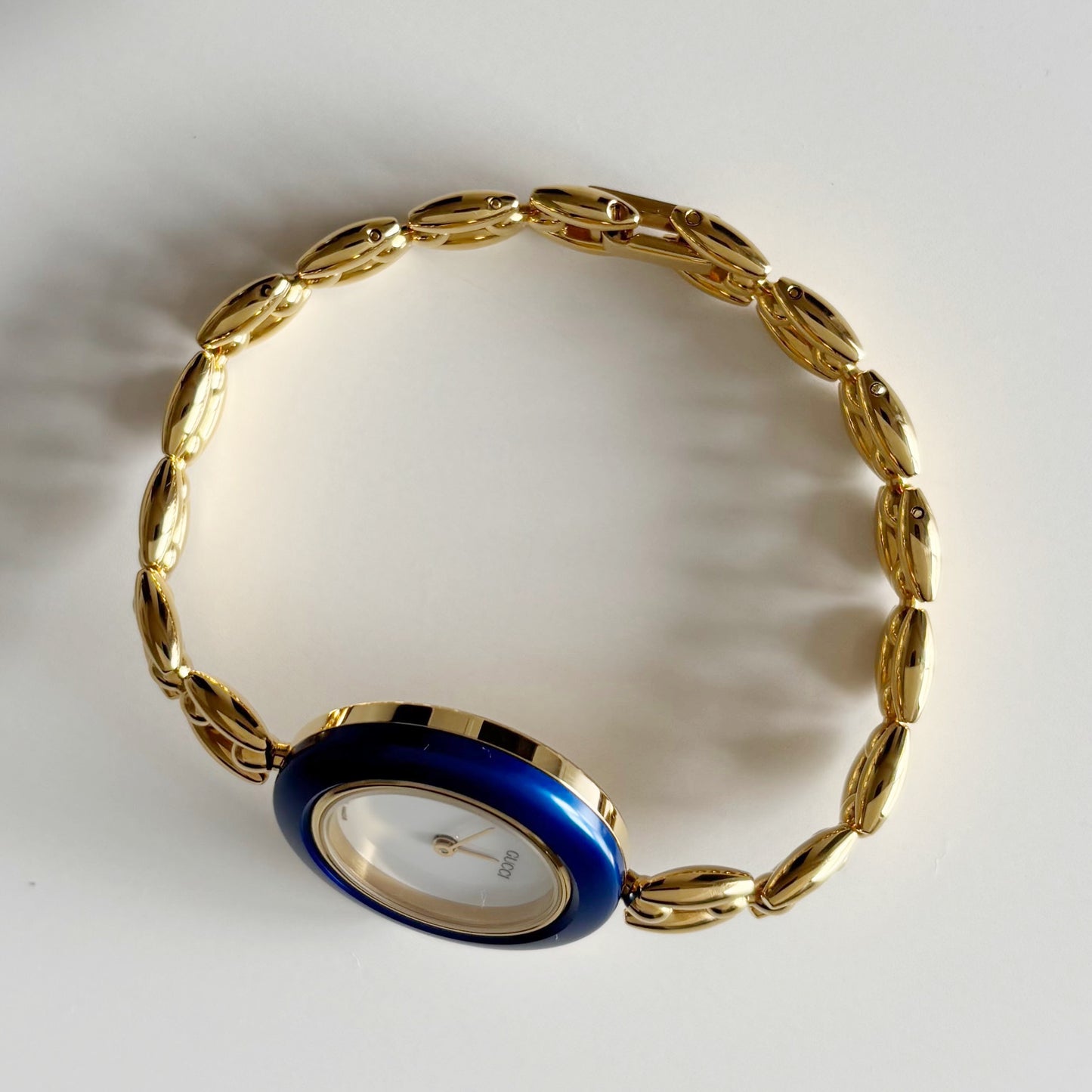 Gucci 1990s Interchangeable Bezel Gold Plated Watch with 6 bezels, case (162mm)