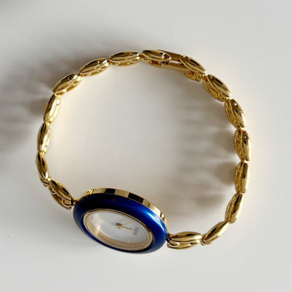 Gucci 1990s Interchangeable Bezel Gold Plated Watch with 6 bezels, case (162mm)