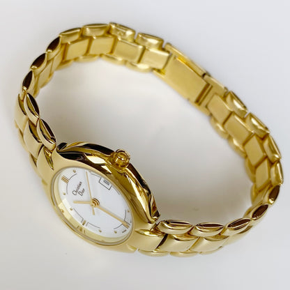 Dior 1990s Gold Plated Round Watch