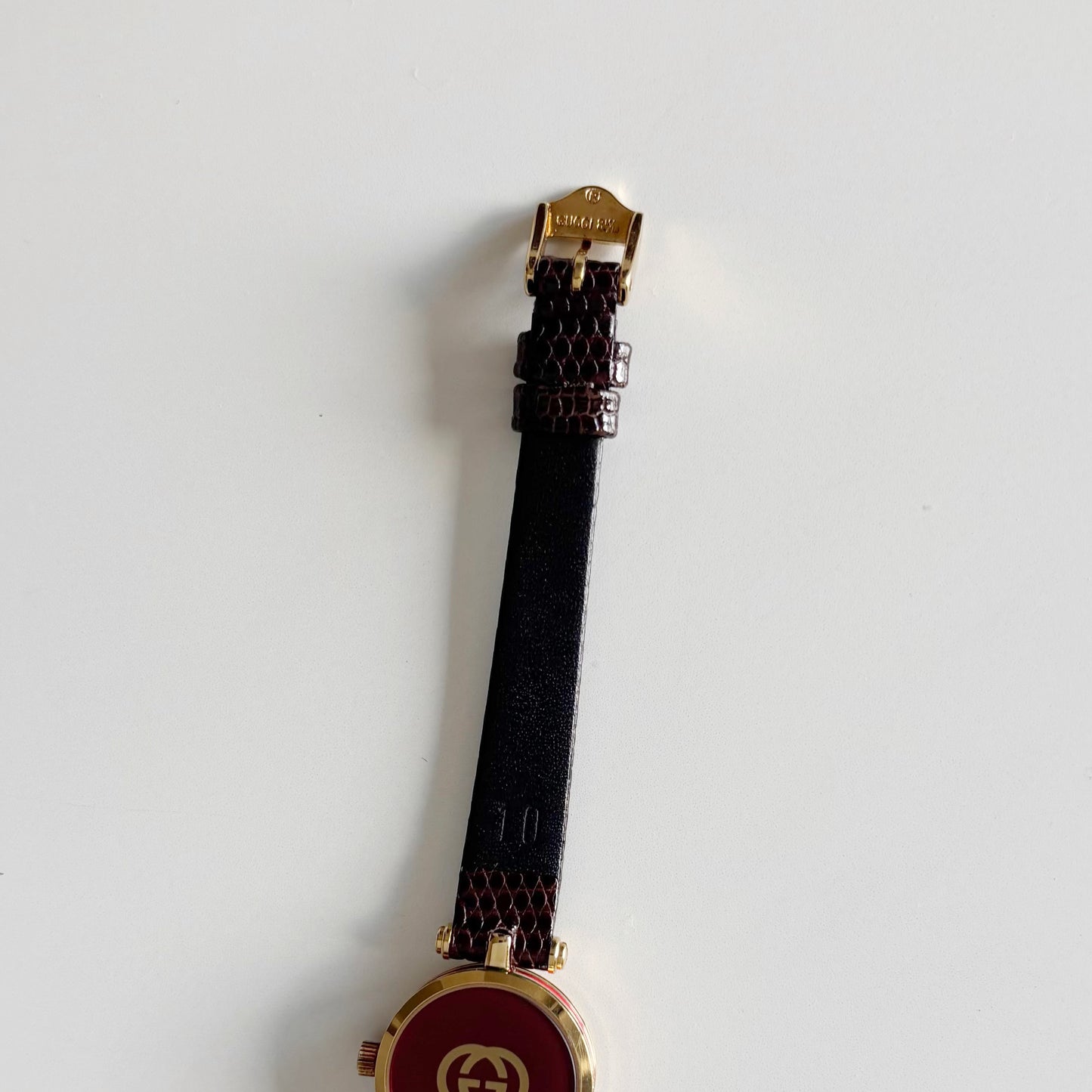 Gucci 1990s Round Dial Gold Plated Watch