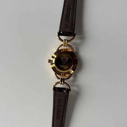 Gucci 1990s Cream Dial Horsebit Gold Plated Watch