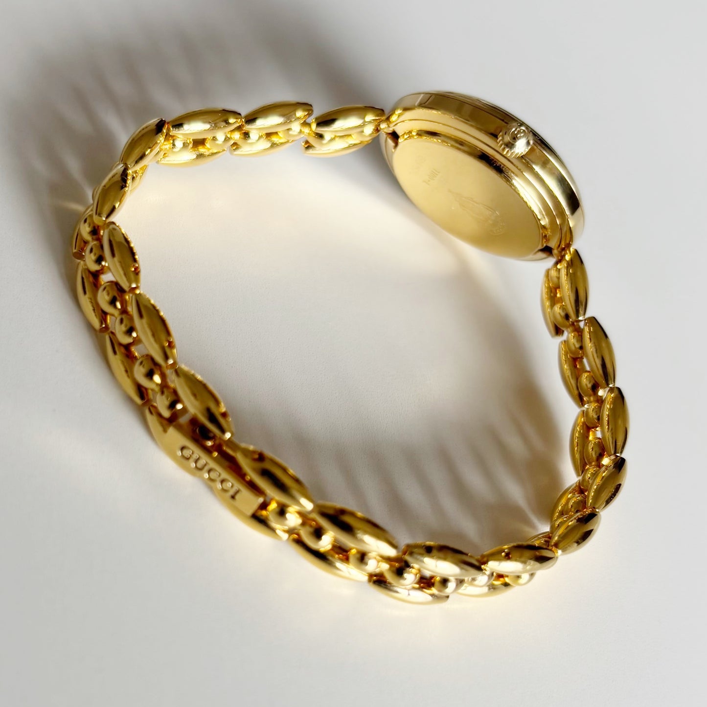 Gucci 1990s Interchangeable Bezel Gold Plated Watch with 6 bezels, case (165mm)