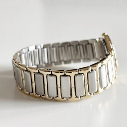 Yves Saint Laurent 1990s Round Dial Two Tone Watch (Large)