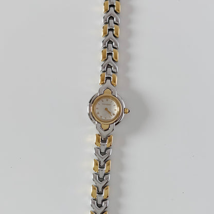Yves Saint Laurent 1990s Round Dial Two Tone Gold Plated Watch