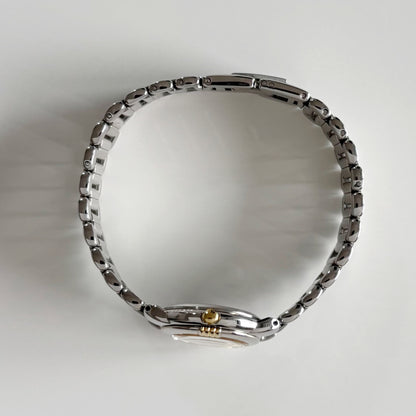 Yves Saint Laurent 1990s Navy Dial Two Tone Watch