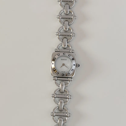 Gucci 1990s White Dial Stainless steel Horsebit Watch