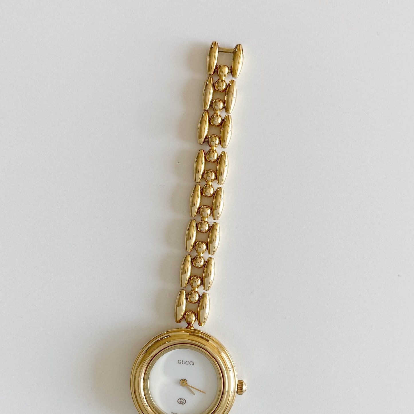 Gucci 1990s Interchangeable Bezel Gold Plated Watch with 6 bezels, case (165mm)