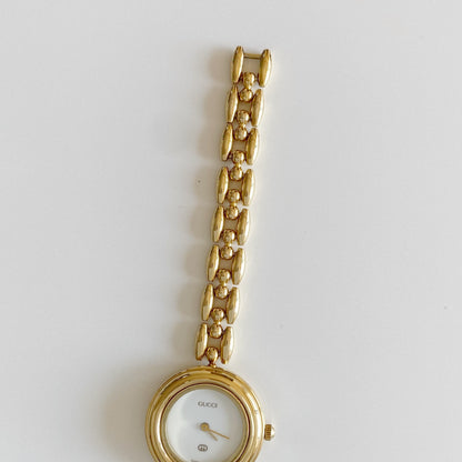Gucci 1990s Interchangeable Bezel Gold Plated Watch with 6 bezels, case (165mm)