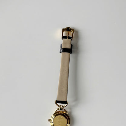 Gucci Round Dial Horsebit Gold-Plated Watch
