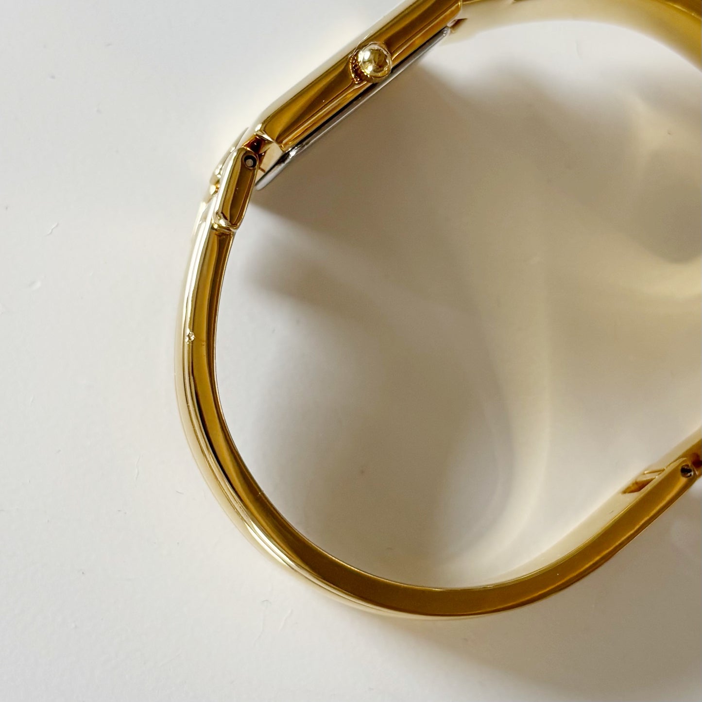Givenchy 1990s Navy Dial Gold Plated Bangle Watch
