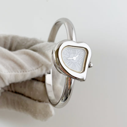 Yves Saint Laurent 1990s Heart Shaped Dial Bangle Watch