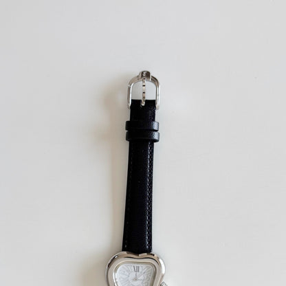 Yves Saint Laurent 1990s Heart Shaped Dial Silver Watch