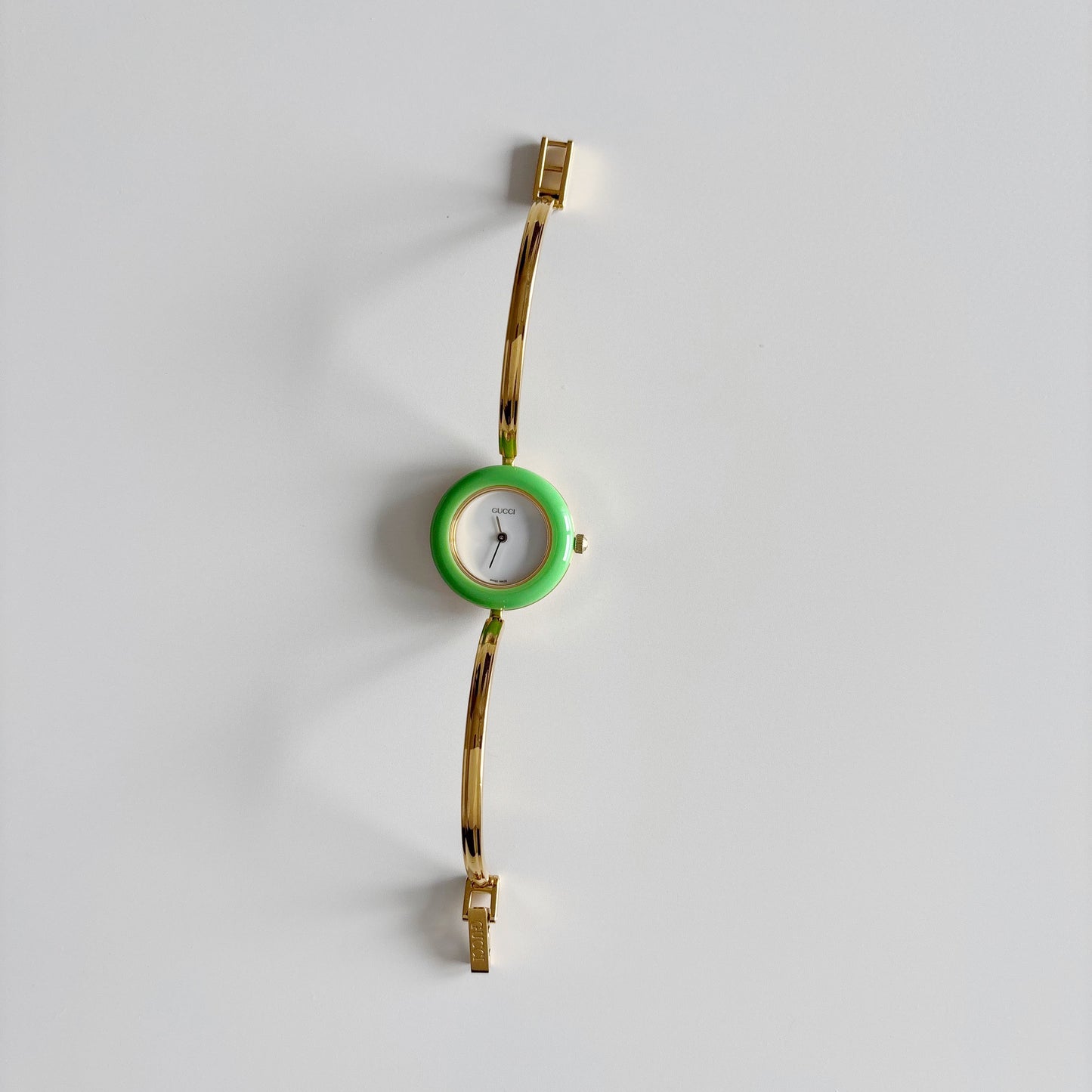 Gucci 1990s Interchangeable Bezel Gold Plated Watch with 12 bezels, case