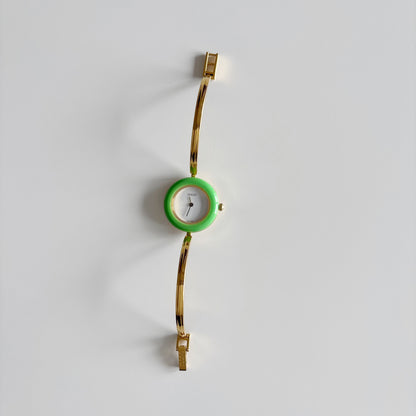 Gucci 1990s Interchangeable Bezel Gold Plated Watch with 12 bezels, case