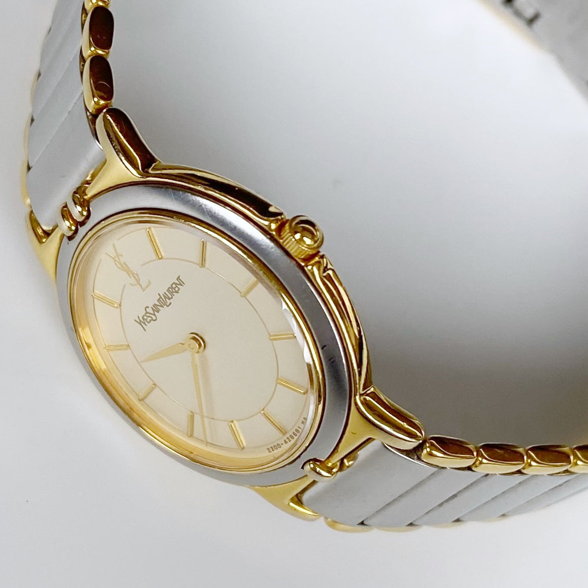 Yves Saint Laurent 1990s Round Two Tone Watch