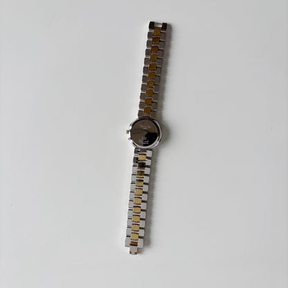 Dior 1990s Octagon Two Tone Gold Plated Watch
