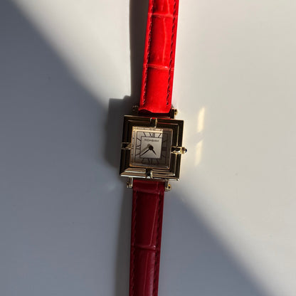 Yves Saint Laurent 1990s Square Dial Gold Plated Watch