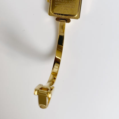 Gucci 1990s Square Gold Plated Bangle Watch