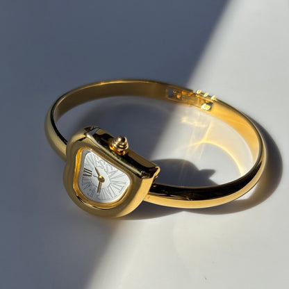 Yves Saint Laurent 1990s Heart Shaped Dial Gold Plated Watch