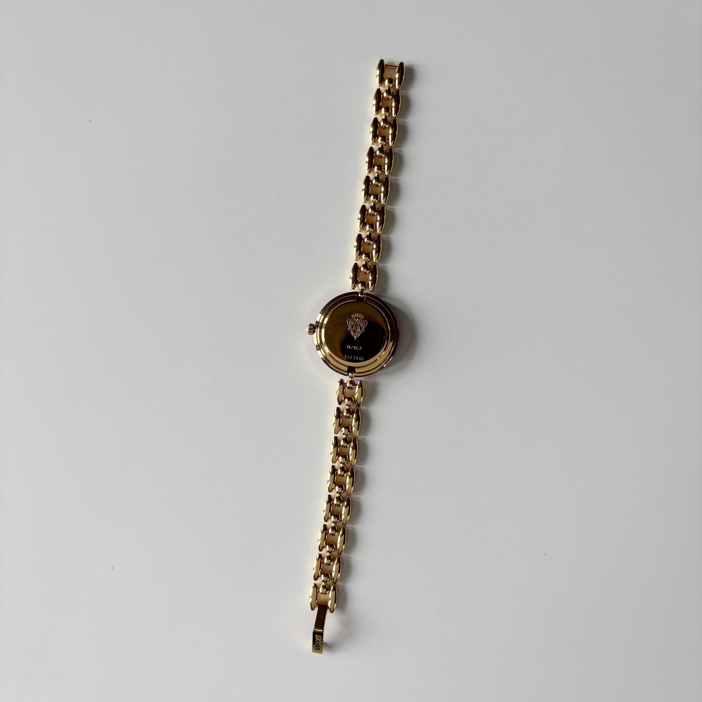Gucci 1990s Interchangeable Bezel Gold Plated Rice Chain Watch with 6 bezels, case (160mm)