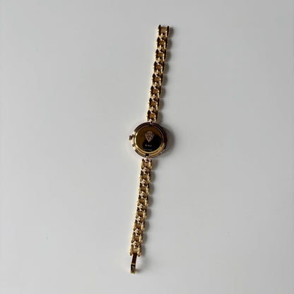 Gucci 1990s Interchangeable Bezel Gold Plated Rice Chain Watch with 6 bezels, case (160mm)