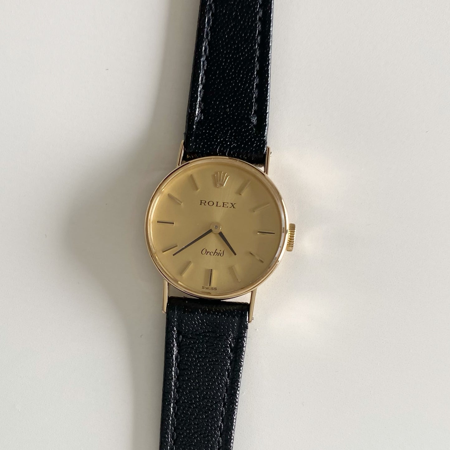 Rolex 1975 Orchid 18K Case Manual Wind Watch