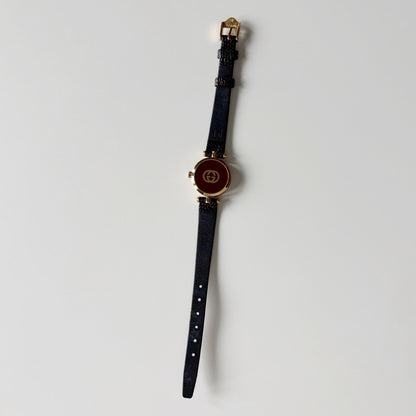 Gucci 1990s Sherry Round Dial Gold Plated Watch
