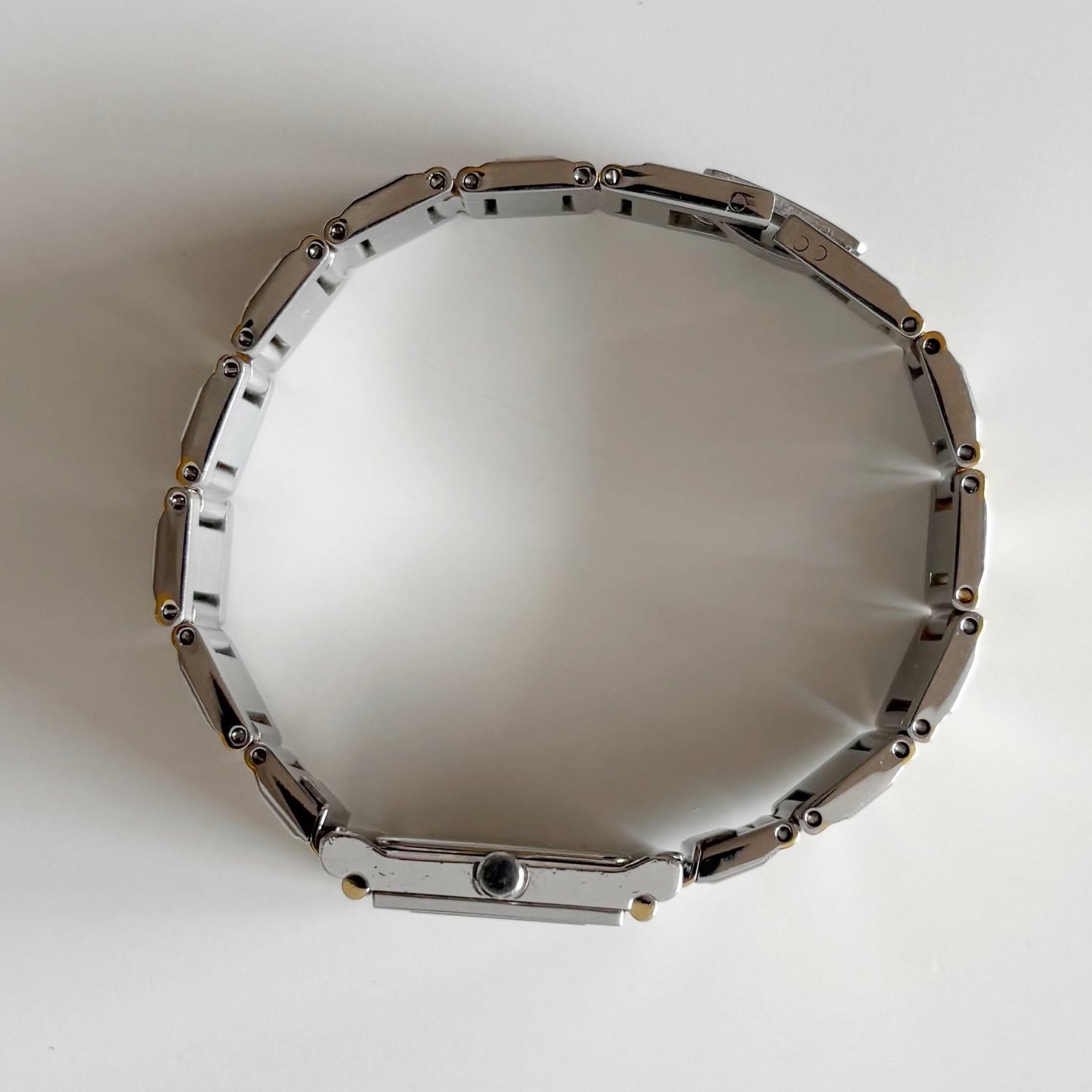 Yves Saint Laurent 1990s Square Dial Two Tone Watch