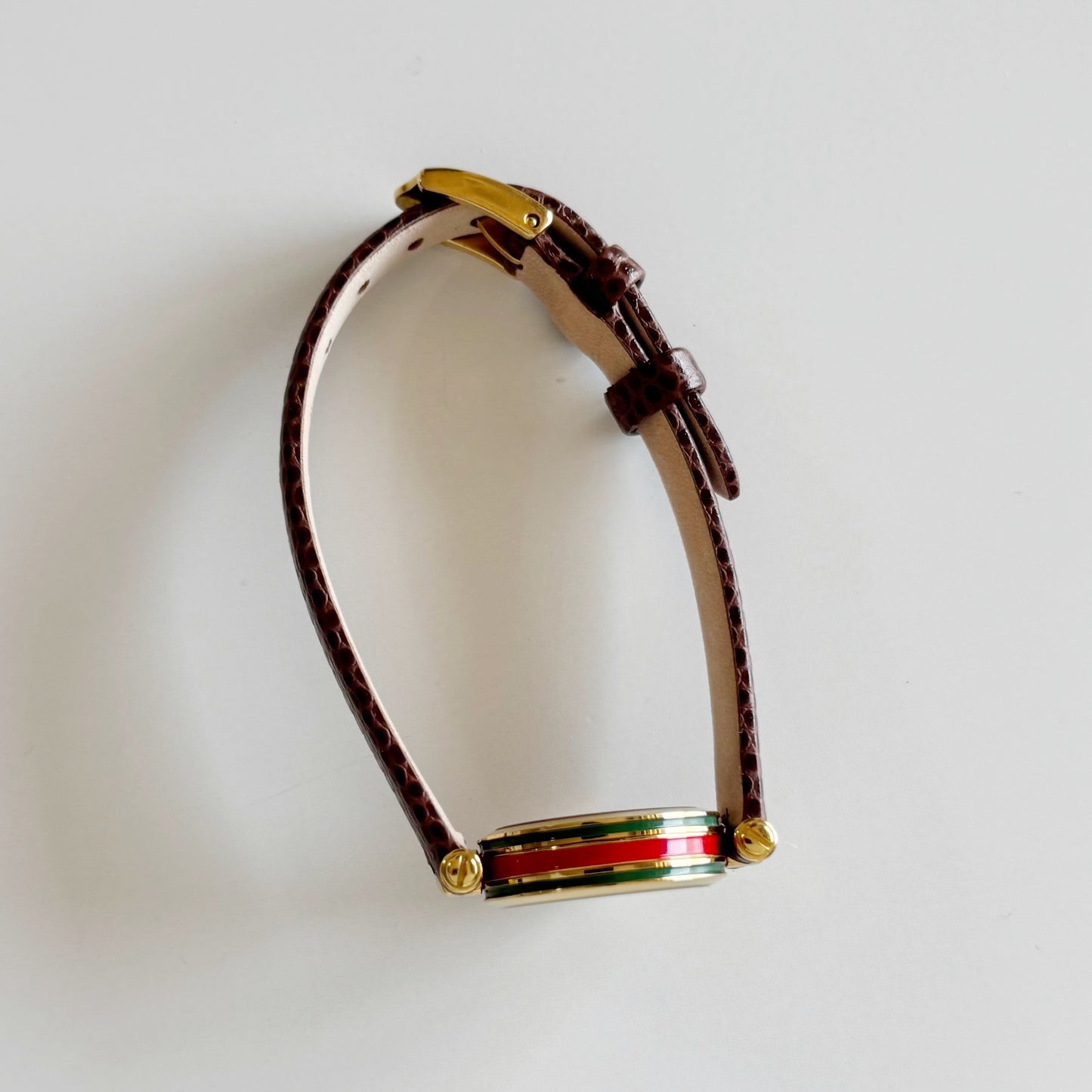 Gucci 1990s Round Dial Gold Plated Watch