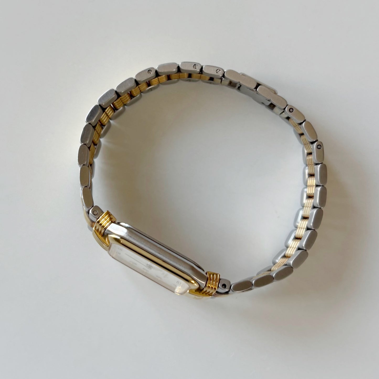 Dior 1980s Tank Two Tone Gold Plated Watch