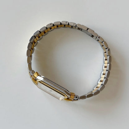Dior 1980s Tank Two Tone Gold Plated Watch