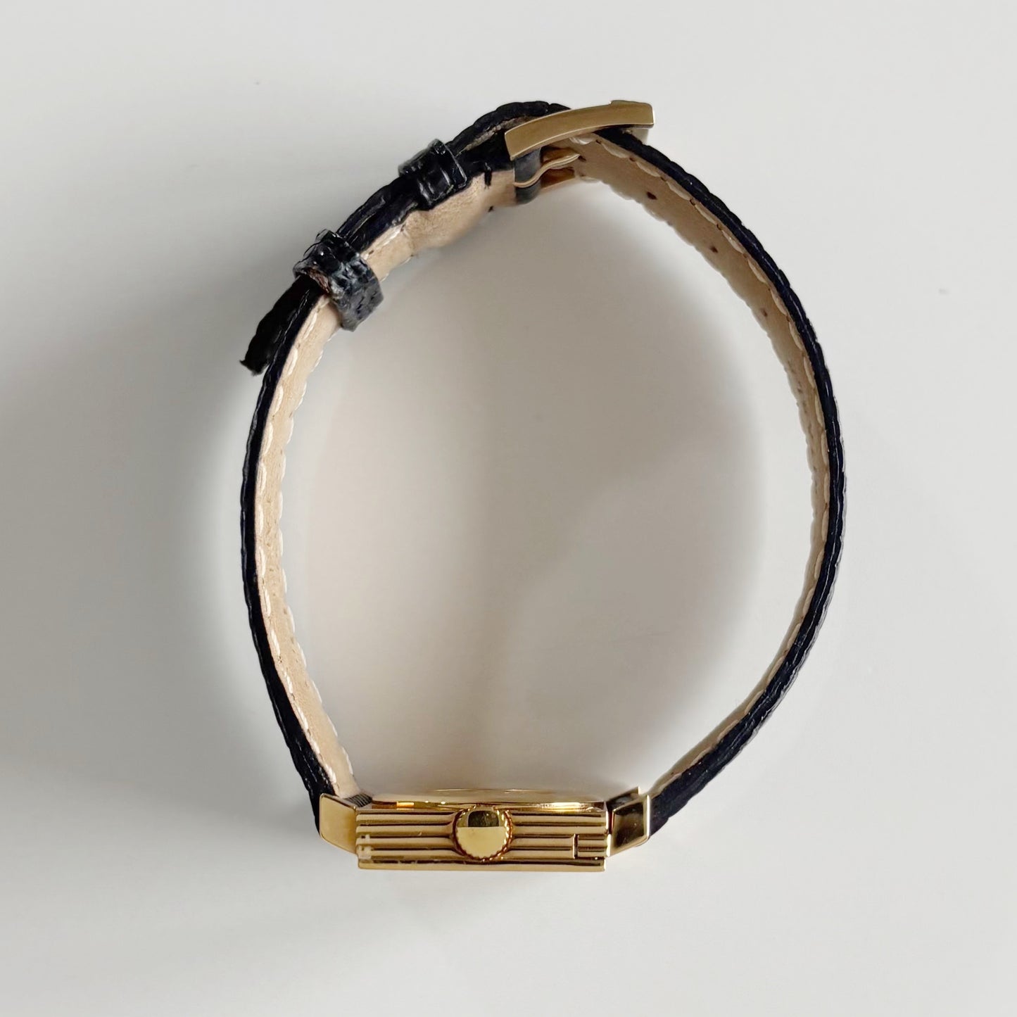 Dior 1990s La Parisienne Interchangeable Strap Gold Plated Watch with 3 straps, case