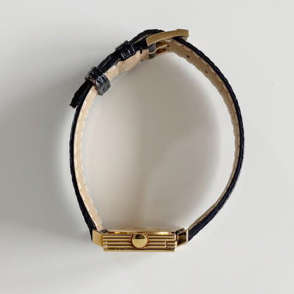 Dior 1990s La Parisienne Interchangeable Strap Gold Plated Watch with 3 straps, case