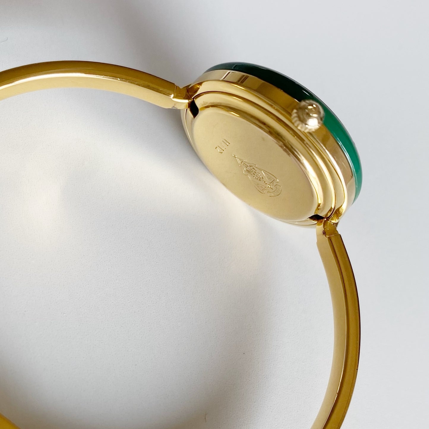 Gucci 1990s Interchangeable Bezel Gold Plated Bangle Watch with 12 bezels, case