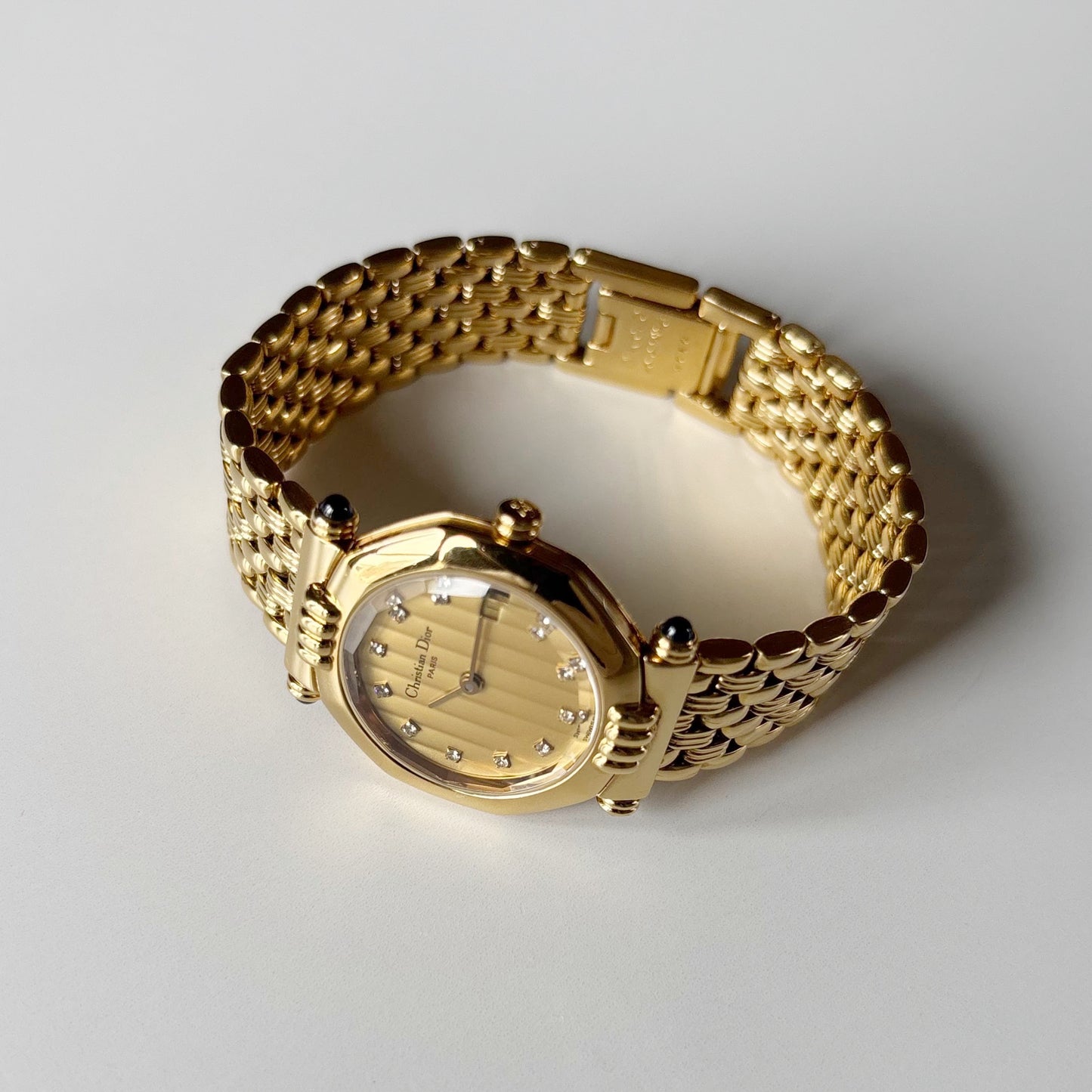 Dior 1990s Octagon Dial Gold Plated Watch