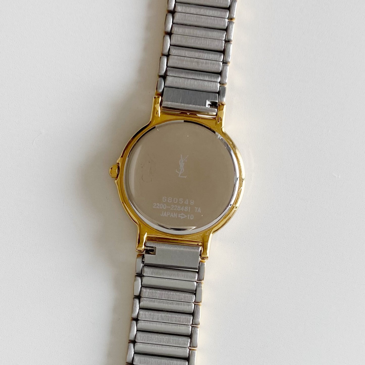 Yves Saint Laurent 1990s Round Dial Two Tone Watch