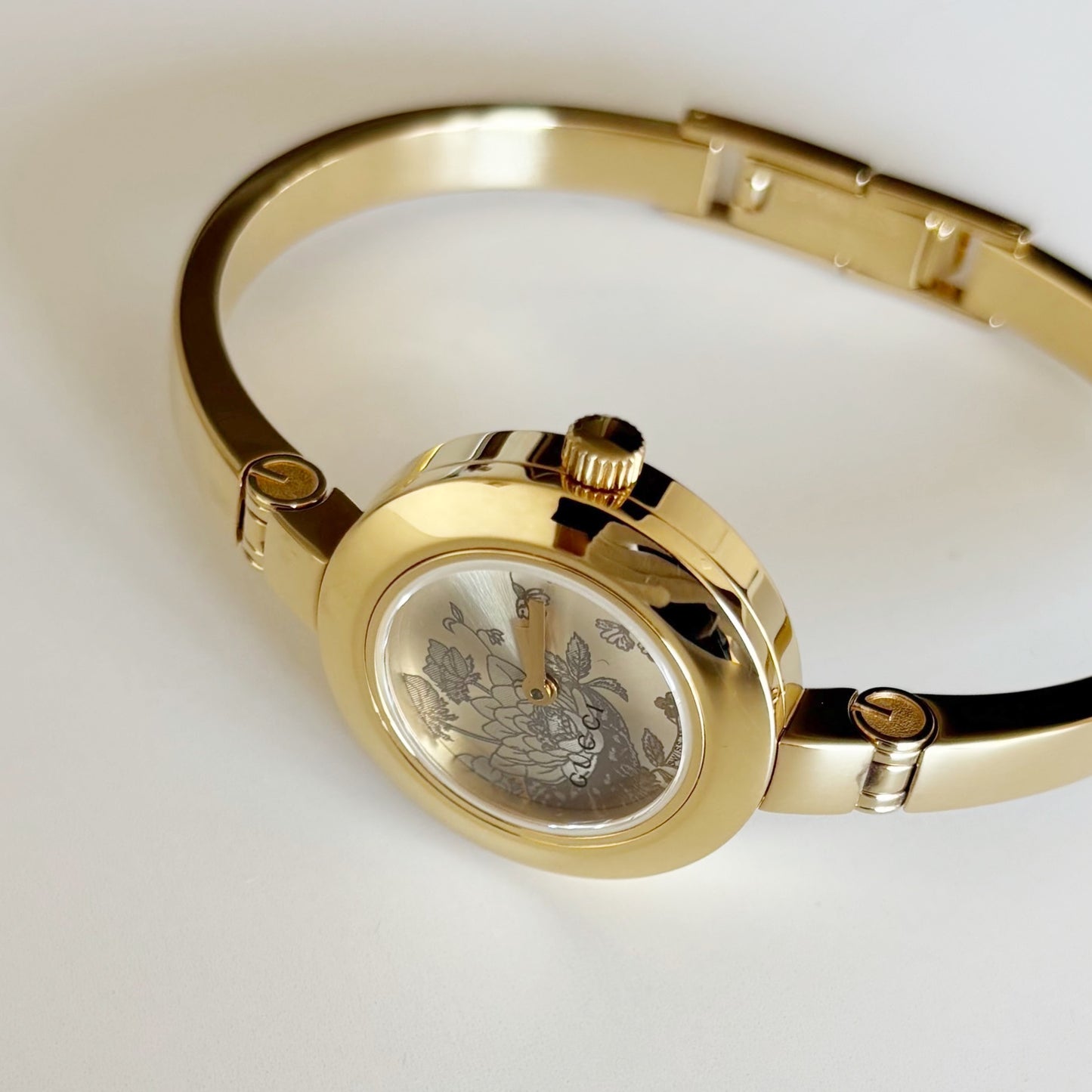 Gucci Early 2000s Gold Plated Bangle Watch