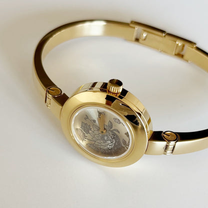 Gucci Early 2000s Gold Plated Bangle Watch