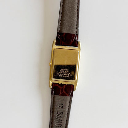 Yves Saint Laurent 1990s Gold Plated Tank Watch (Large)