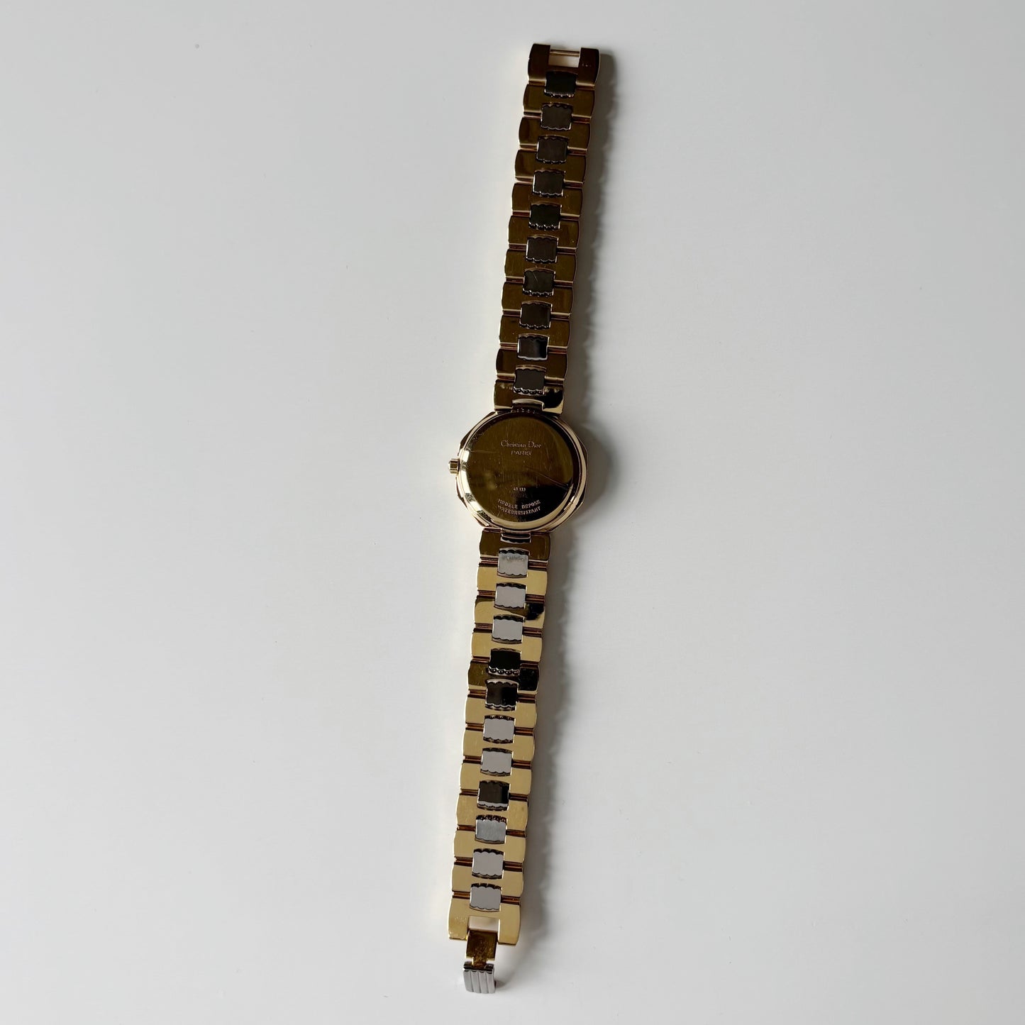 Dior 1990s Octagon Gold Plated Two Tone Watch