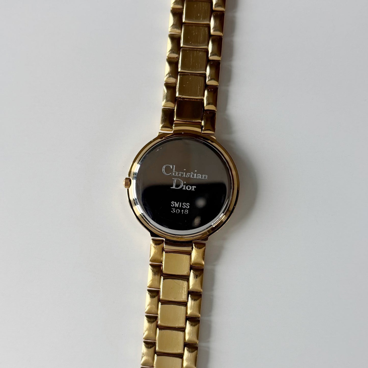 Dior 1990s Date Round Dial Gold Plated Watch (Large)