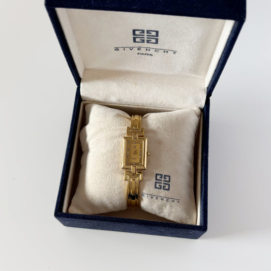 Givenchy 1990s Gold Plated Bangle Watch
