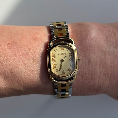 Hermes 1990s Rallye Two Tone Watch
