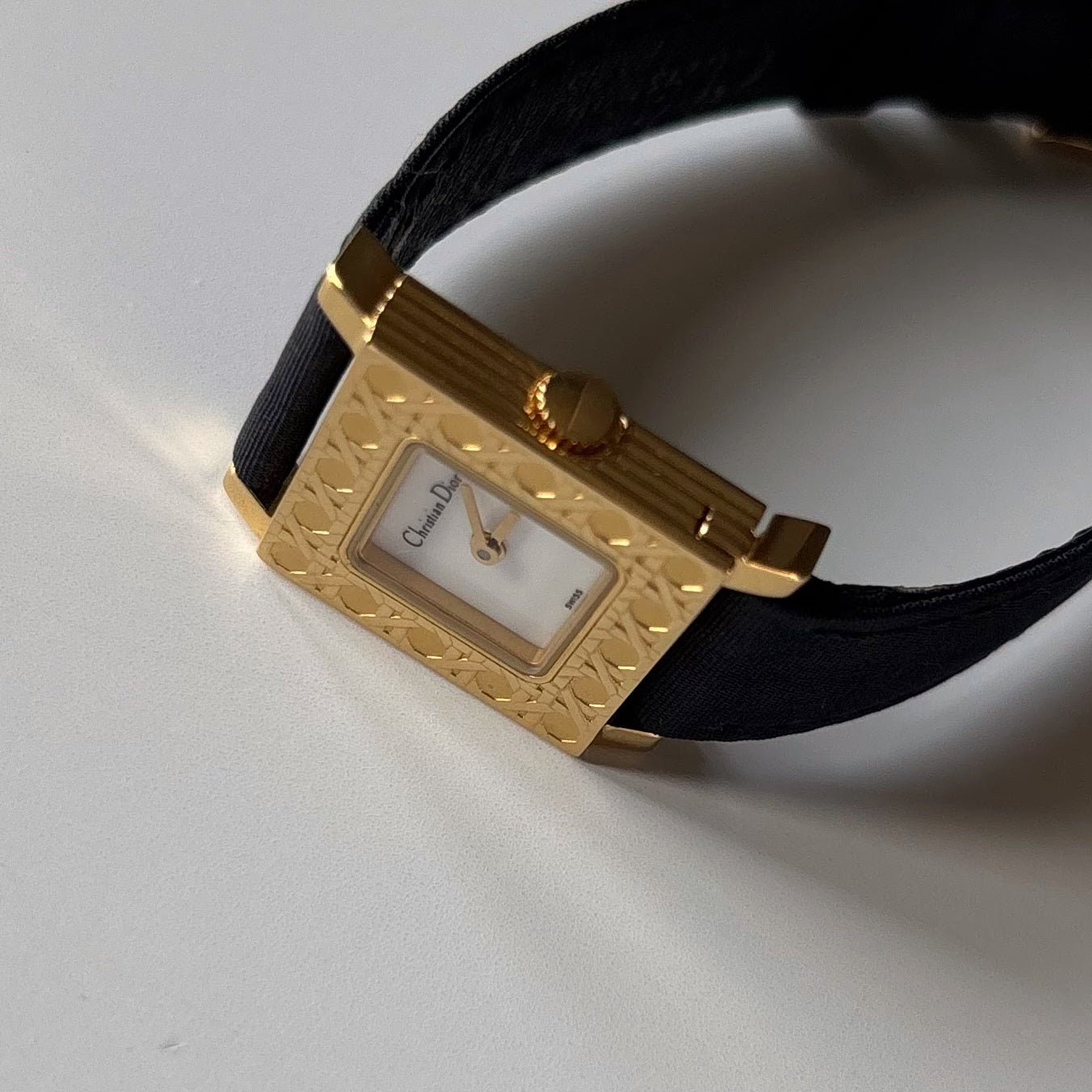 Dior 1990s La Parisienne Interchangeable Strap Gold Plated Watch with 3 straps