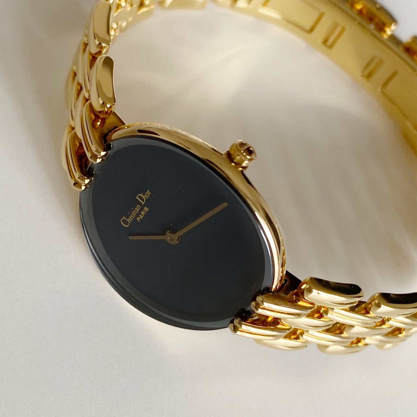 Dior 1990s Bagheera Gold Plated Round Watch